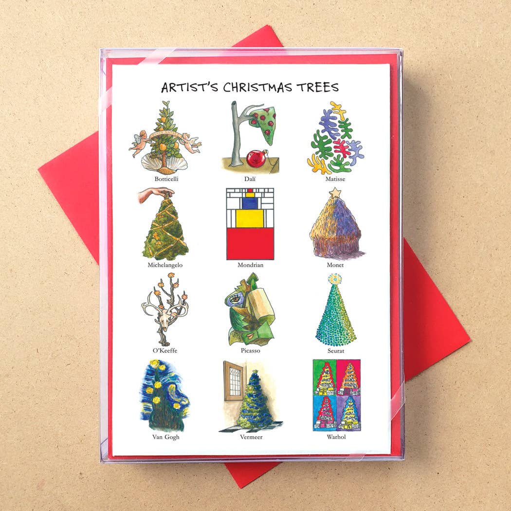 Artist Christmas Trees Card Set