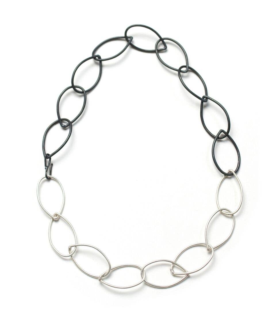 Audrey Necklace, Steel and SIlver