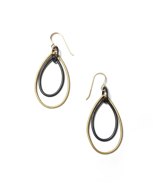 Ella Earrings, Steel and Bronze