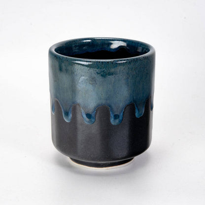 Navy and Black Yunomi Tea Cup