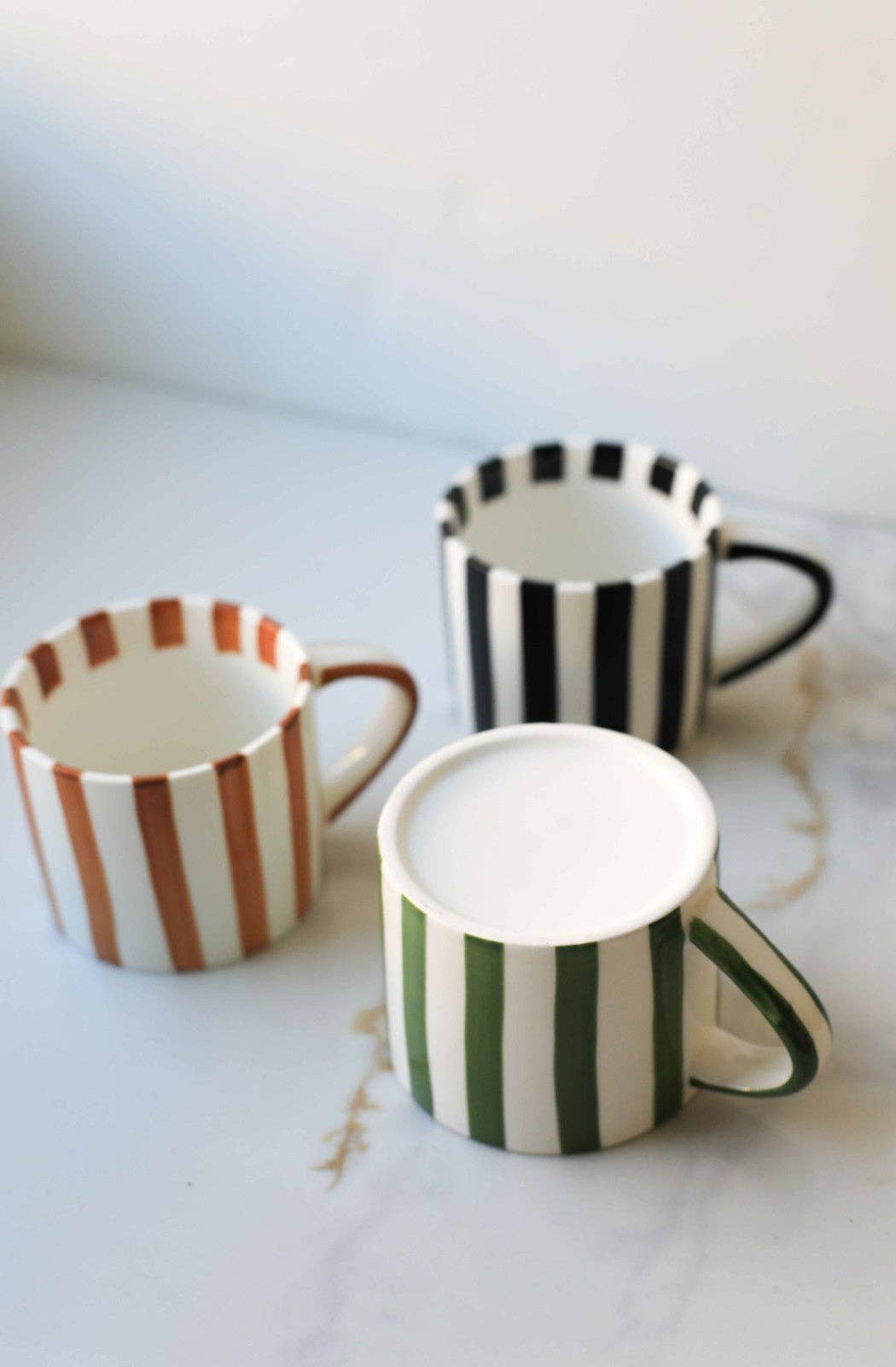 Hand painted striped mug