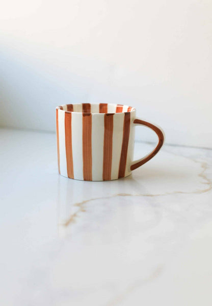 Hand painted striped mug