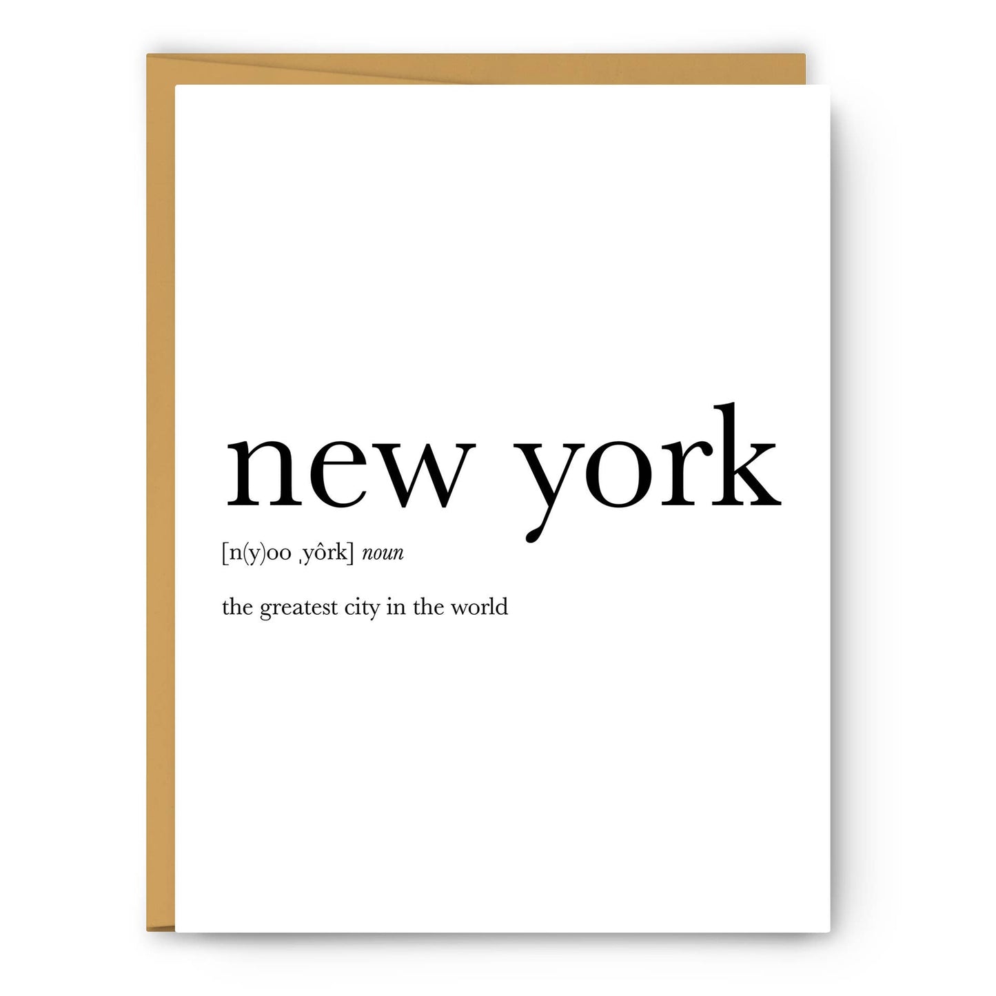 NYC Definition Notecard