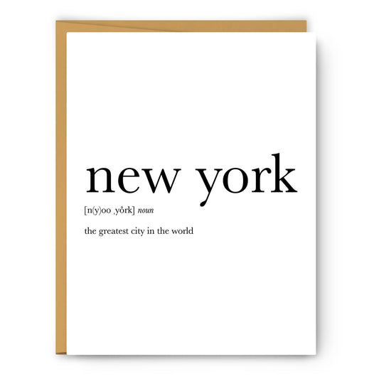 NYC Definition Notecard