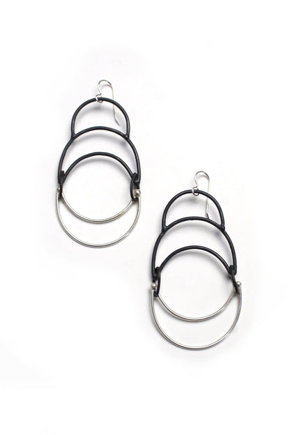Augment Earrings, Steel and Silver