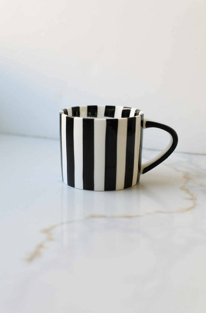 Hand painted striped mug