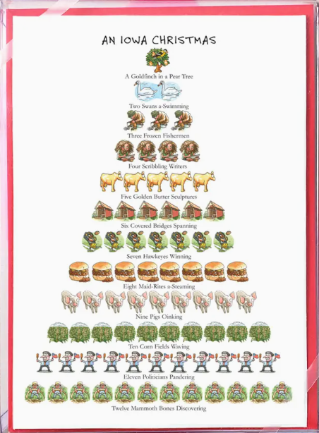 Iowa 12 Days of Christmas Card Set