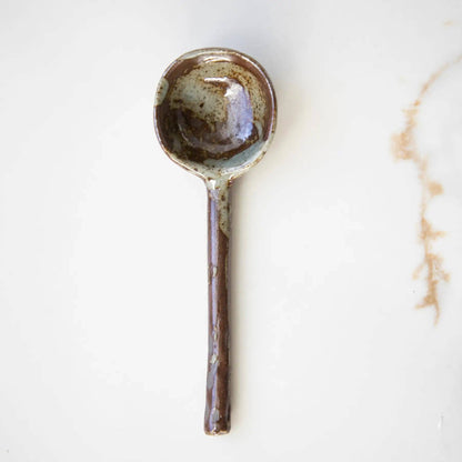 Ceramic spoon in green