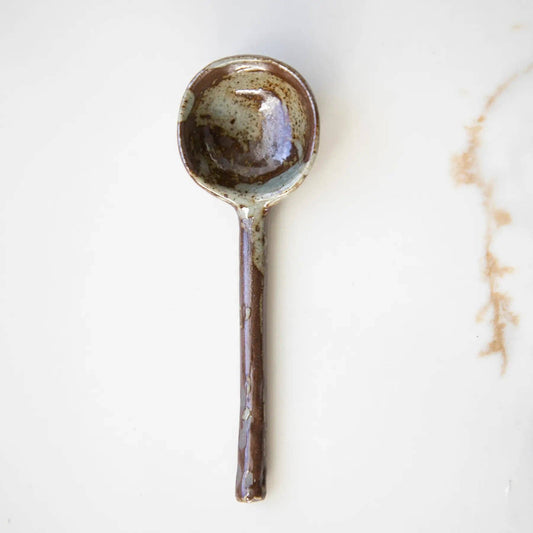 Ceramic spoon in green