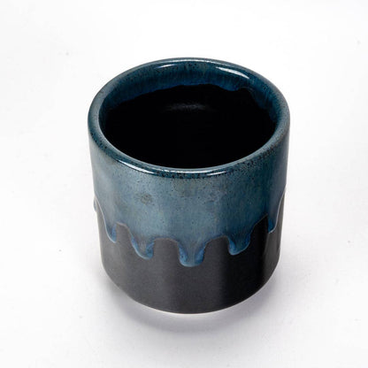 Navy and Black Yunomi Tea Cup