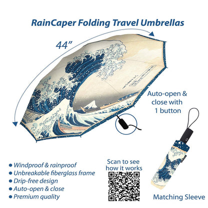 Great Wave Folding Travel Umbrella