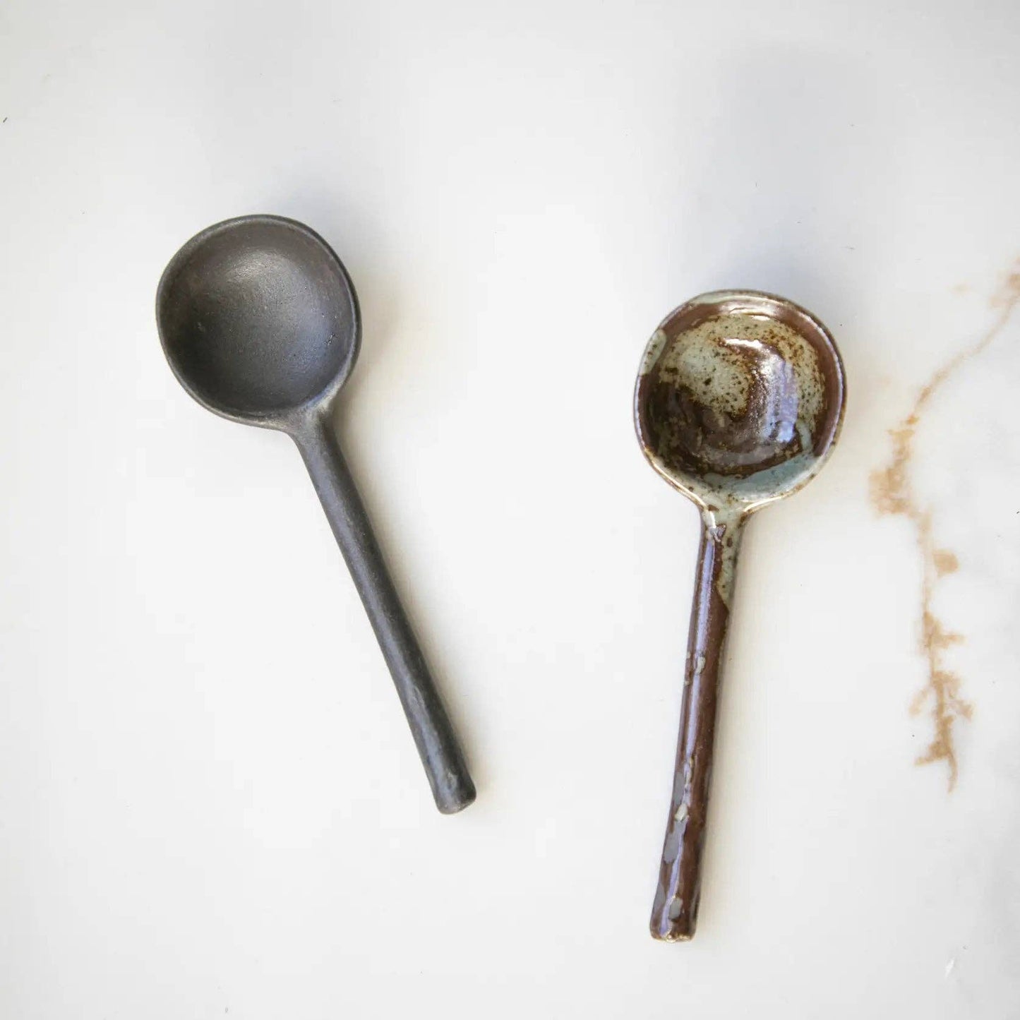 Ceramic spoon in green