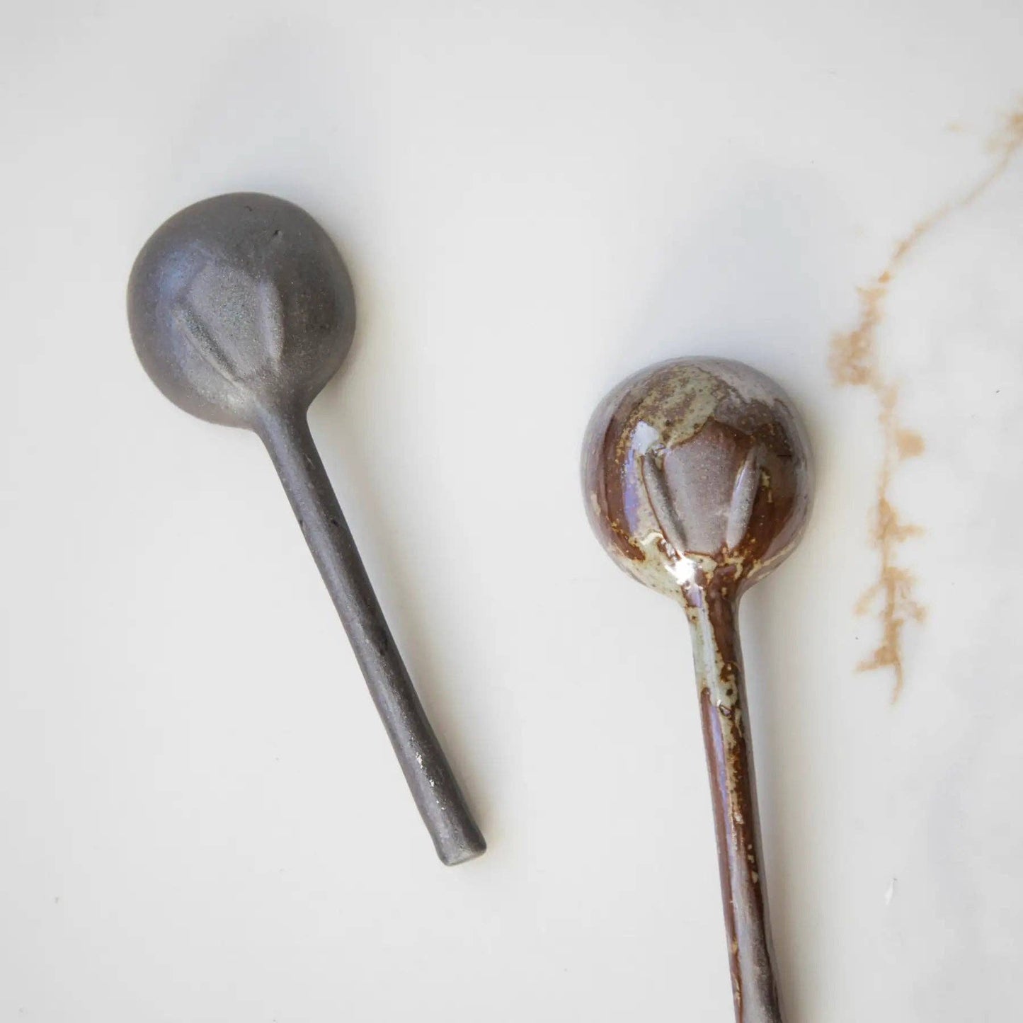 Ceramic spoon in green