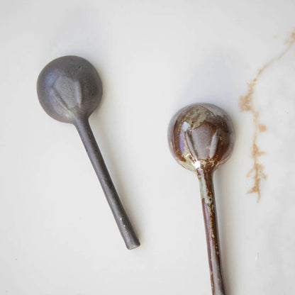 Ceramic spoon in green